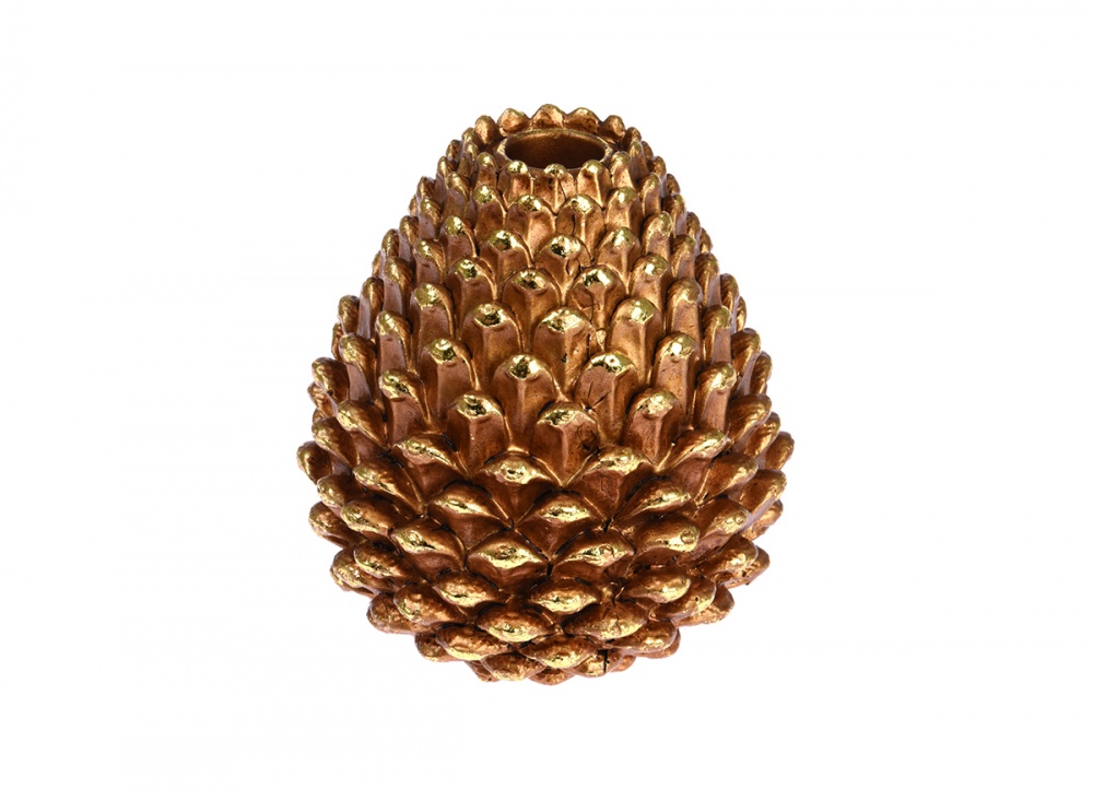 Подсвечник "Шишка" цвет золото d9,5*10см