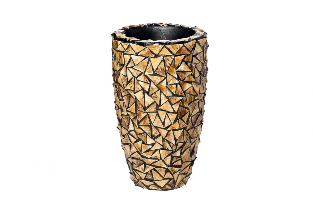 Кашпо d34*59см перламутровая мозаика зол-коричневая