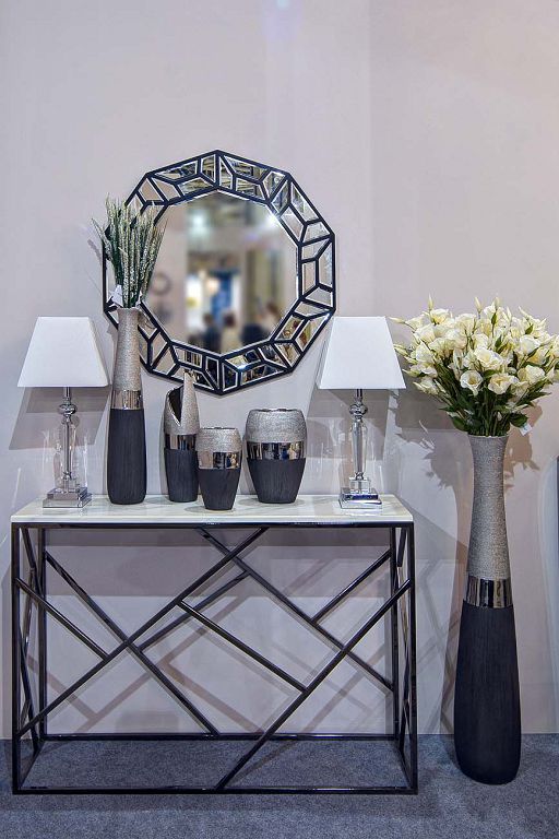 Ваза керамическая черно-серебристая 18h2373m-2