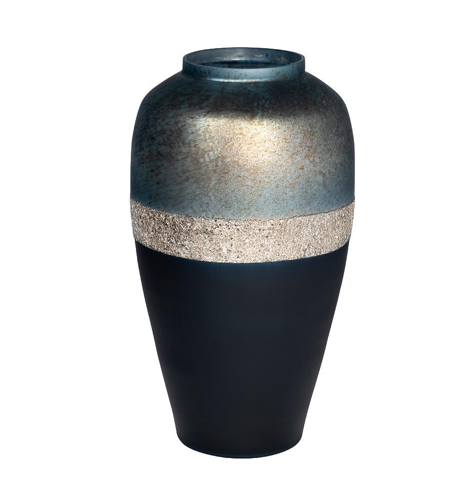 Ваза стеклянная сине-голубая с золотом 51см 71PN-5155