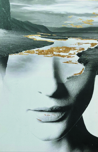 Холст "Mystique-3" золотая поталь.89VOR-MYSTIQUE3