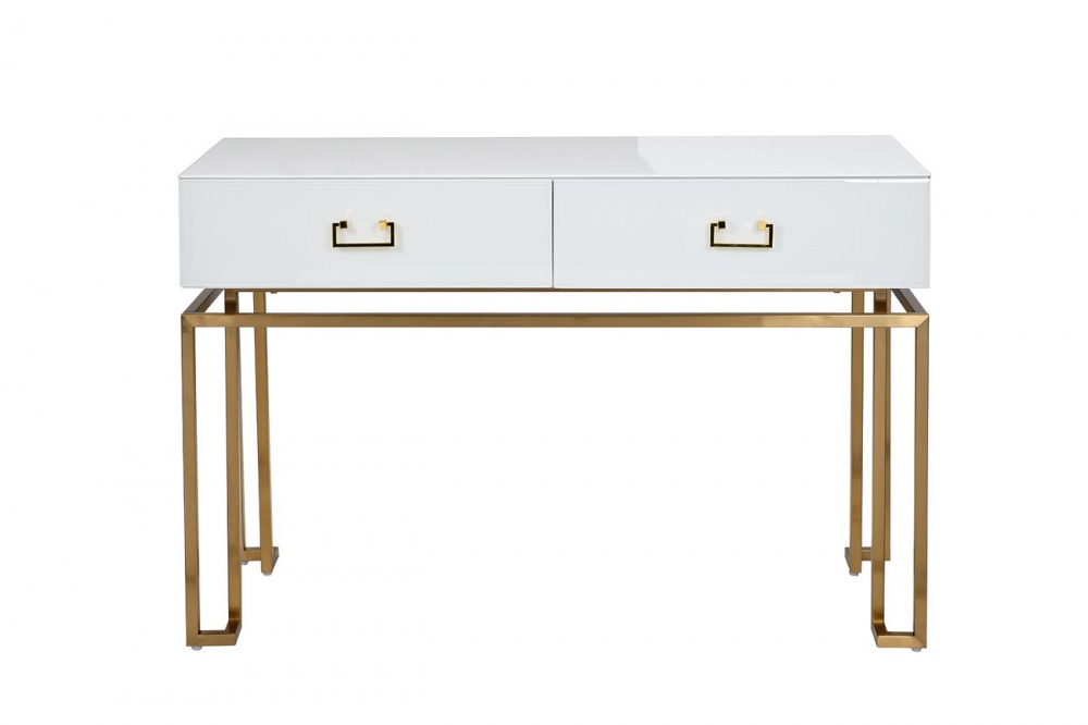 Консоль белая 2 ящика  120*42*77см