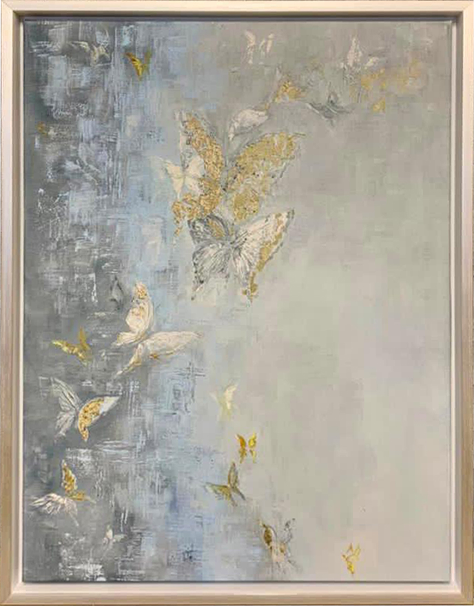 Холст "Бабочки"  багет кэнвес серебр. 89VOR- BUTTERFLY