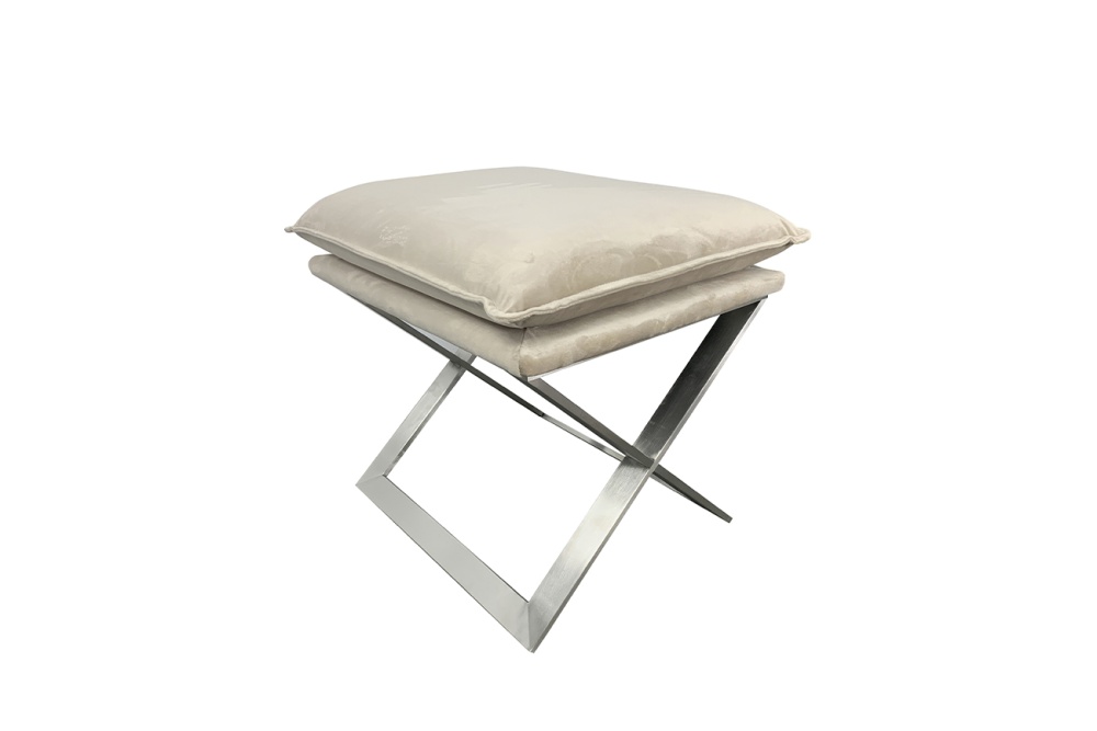 Банкетка велюр бежевый/хром  N-OT-188 BG SL