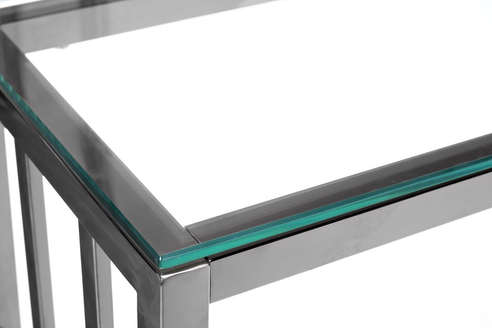 Консоль прозр.стекло/хром 100*30*78см