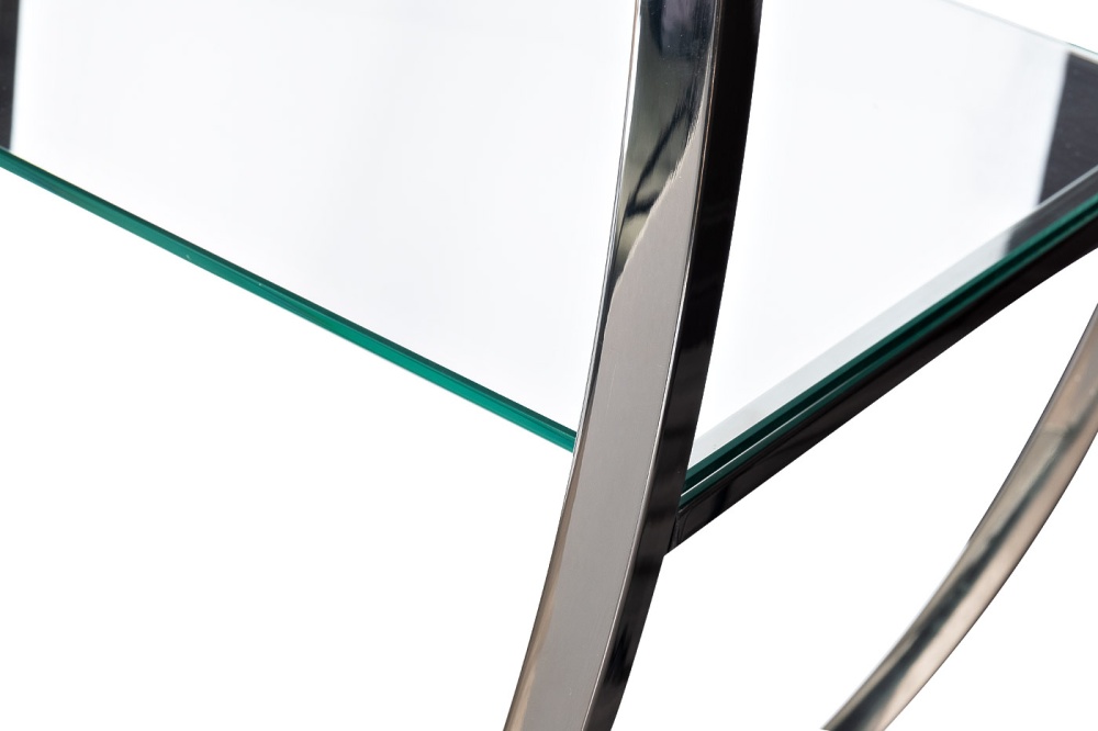 Стеллаж "Полусфера" прозрачное стекло/хром KFG087