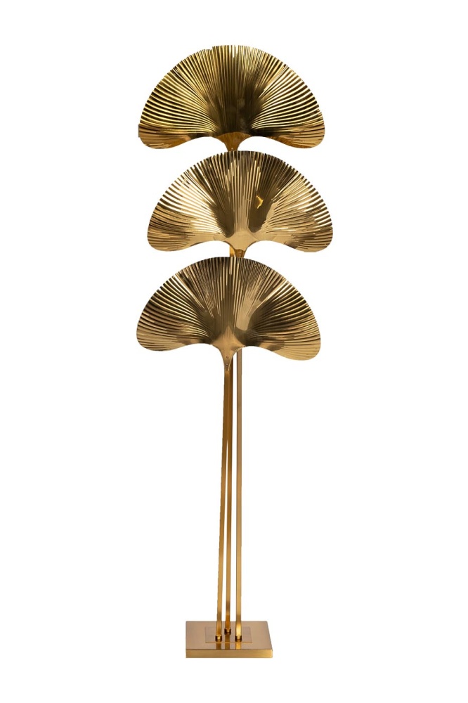 Торшер металлич."Гинкго" латунь  K2KM1125F-3